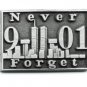 Never Forget 9-11-01 Twin Towers Pin Terror Pewter World Trade Ctr. USA Made New
