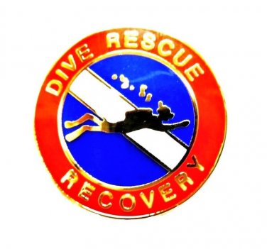 Dive Rescue Recovery Lapel Pin Scuba Diver Diving Team Gold  67G1 Metal Back New