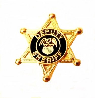 Deputy Sheriff Tie Tack Tac 6 Point Star Eagle Crest Badge Officer Gold P3804G