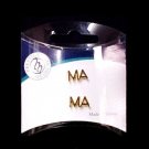 MA Lapel Pin Tac Set 2 Medical Assistant Gold Plate Letter Cut Out Letters New