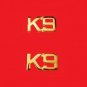 K-9 Unit Collar Pin Set Police Security Officer 3/8" Gold Cut Out Letters 2412