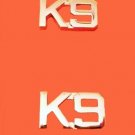 K-9 Unit Collar Pin Set Police 3/8" Nickel Security Officer Cut Out Letter 2413