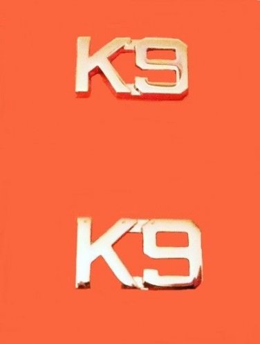 K-9 Unit Collar Pin Set Police 3/8" Nickel Security Officer Cut Out Letter 2413