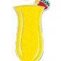 Yellow Awareness Ribbon Pin Icy Tropical Drink Hurricane Glass Cause Cancer New