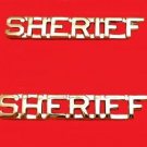Sheriff Collar Pin Set Department Insignia Rank Nickel Cut Out Letters 2207 New