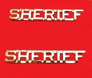 Sheriff Collar Pin Set Department Insignia Rank Nickel Cut Out Letters 2207 New