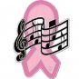 Breast Cancer Music Note Lapel Pin Musician Band Pink Ribbon Awareness New