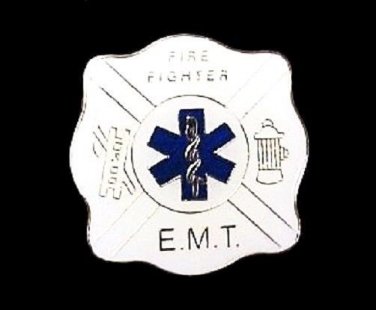 EMT Fire Fighter Lapel Pin Blue Star of Life Cap Tac Ladder Hydrant Fund Raising