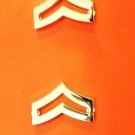 Corporal Collar Pin Device 3/4" Gold Chevron Set Rank Insignia Police 302 New