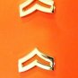 Corporal Collar Pin Device 3/4" Gold Chevron Set Rank Insignia Police 302 New