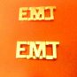 EMT Collar Pin Set Gold 3/8" Cut Out Letters Emergency Medical Technician 2462