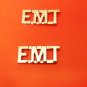 EMT Collar Pin Set Nickel 3/8" Cut Out Letters Emergency Medical Technician 2463