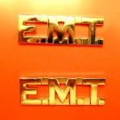 EMT Collar Pin Set Gold 1/2" Cut Out Letters Emergency Medical Technician 2506