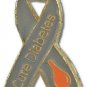Cure Diabetes Awareness Lapel Pin Tac Gray Ribbon Red Orange Blood Drop New