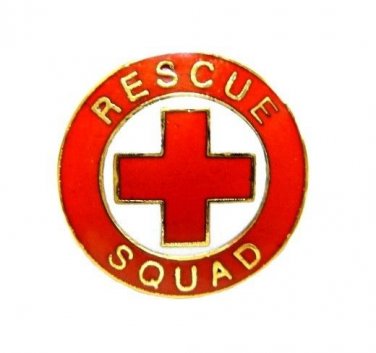 Rescue Squad Lapel Pin Tac Red Cross EMS Gold Military Clutch Back 70G1 New