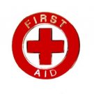 First Aid Red Cross Lapel Pin Silver Trim Cap Tac Metal Clutch Back 69S1 New