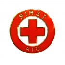 First Aid Red Cross Lapel Pin Gold Trim Cap Tac Tack Metal Clutch Back 69G1 New