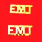 EMT Collar Pin Set Gold 3/8" Cut Out Letters Emergency Medical Technician 2462
