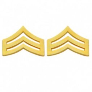 SGT Chevron 3/4" Collar Pin Gold Rank Insignia Sergeant Police Military P304 New