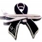 Flight 93 Black Ribbon Pin Jet Plane Memory Remembrance 9-11-01 Lapel Collar Tac
