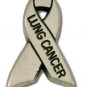 Lung Cancer Awareness Pin Antiqued Pewter Gray Ribbon Cap Tac USA Support New