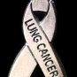 Lung Cancer Awareness Pin Antiqued Pewter Gray Ribbon Cap Tac USA Support New