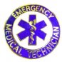 EMT Collar Pin Device Emergency Medical Technician Blue Gold Star of Life 58G2