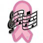 Breast Cancer Music Note Lapel Pin Musician Band Pink Ribbon Awareness New