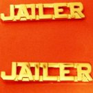 Jailer Collar Pin Set Sheriff Correction Officer Gold Cut Out Letters 2220 New
