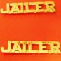Jailer Collar Pin Set Sheriff Correction Officer Gold Cut Out Letters 2220 New