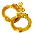 Handcuffs Tie Tac Police Officer Sheriff Security Hand Cuffs Gold Plate P3604