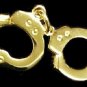 Handcuffs Tie Tac Police Officer Sheriff Security Hand Cuffs Gold Plate P3604