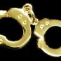 Handcuffs Tie Tac Police Officer Sheriff Security Hand Cuffs Gold Plate P3604
