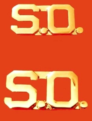 S.O. Collar Pin Set Security Officer Insignia Gold 3/8" Cut Out Letter 2404 New