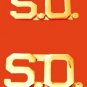 S.O. Collar Pin Set Security Officer Insignia Gold 3/8" Cut Out Letter 2404 New
