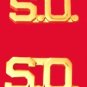 S.O. Collar Pin Set Security Officer Insignia Gold 3/8" Cut Out Letter 2404 New