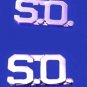 S.O. Collar Pin Set Security Officer 1/2" Nickel Metal Cut Out Letters 2519
