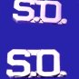 S.O. Collar Pin Set Security Officer 1/2" Nickel Metal Cut Out Letters 2519