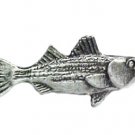 Pewter Bass Pin Striped Fish Fishing Lapel Cap Tac Rock Sport Fisherman New