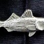 Pewter Bass Pin Striped Fish Fishing Lapel Cap Tac Rock Sport Fisherman New