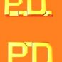 P.D. Collar Pin Set Police Department 3/8" Gold Metal Cut Out Letters 4324G