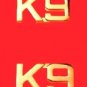K-9 Unit Collar Pin Set Police Security Officer 3/8" Gold Cut Out Letters 2412