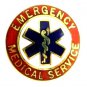 Emergency Medical Service Pin EMS Collar Device Red Gold Star of Life 55G2 New