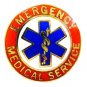 Emergency Medical Service Pin EMS Collar Device Red Gold Star of Life 55G2 New