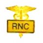 RNC Lapel Pin Registered Nurse Certified Inlaid Framed Caduceus 3505G New