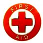 First Aid Red Cross Lapel Collar Pin Device Gold Trim Metal Clutch Back 69G2 New