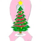 Pink Ribbon Lapel Pin Christmas Tree Breast Cancer Awareness Ornaments Holiday