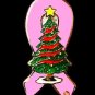 Pink Ribbon Lapel Pin Christmas Tree Breast Cancer Awareness Ornaments Holiday