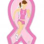 Pink Ribbon Lapel Pin Marathon Runner Breast Cancer Awareness Sports Edition New