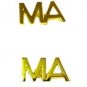 MA Lapel Pin Tac Set 2 Medical Assistant Gold Plate Letter Cut Out Letters New
